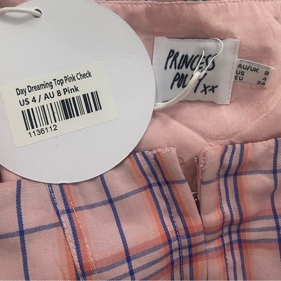 NWT Princess Polly Day Dreaming Corset Top - Pink Checkered - Picture 3 of 3